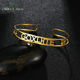 Nextvance Butterfly Nameplate Bracelet Stainless Steel Adjustable Bangle