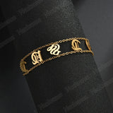 Nextvance Name Letter Chain Bracelet Stainless Steel Personalized Charm Gift