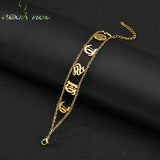 Nextvance Name Letter Chain Bracelet Stainless Steel Personalized Charm Gift