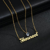 Nextvance Name Necklace Personalized Double Layer Zircon Pendant