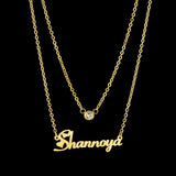 Nextvance Name Necklace Personalized Double Layer Zircon Pendant