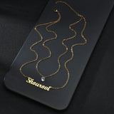 Nextvance Name Necklace Personalized Double Layer Zircon Pendant