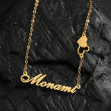 Personalized Double Heart Chain Pendant Necklace for Women