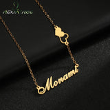 Personalized Double Heart Chain Pendant Necklace for Women