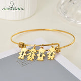 Custom Nameplate Baby Pendant Bracelet Set for Mom Kid - Personalized Gift