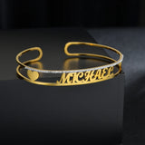 Nextvance Nameplate Bracelet Stainless Steel Zircon Cuff Bangle