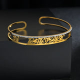 Nextvance Nameplate Bracelet Stainless Steel Zircon Cuff Bangle
