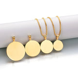 Personalized Photo Name Necklace Round Pendant Chain Jewelry for Women