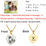 Personalized Photo Name Necklace Round Pendant Chain Jewelry for Women