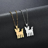 Engraved Name Necklace Personalized Clover Butterfly Cat Family Gift