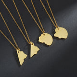 Engraved Name Necklace Stainless Steel Letter Heart Puzzle Pendant
