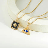 Ethnic Necklace Steel Ball Chain Eye Moon Charms Crown Pendant Necklaces