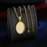 Nextvance Photo Ellipse Back Pendant & Necklace With Cuban Chain