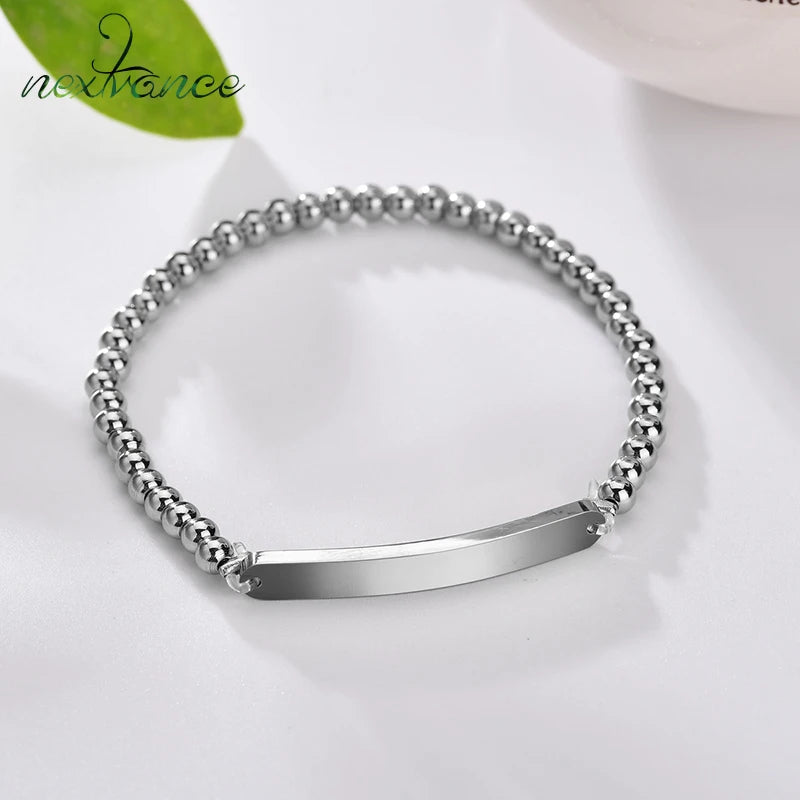Engrave Name Date Bracelets Stainless Steel Bangles For Women