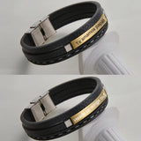 Nextvance Letter Name Bracelet PU Leather Stainless Steel Personalised Chain