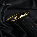 Nextvance Name Cuff Personalized Charm Bracelets Bangles Women Stainless Steel