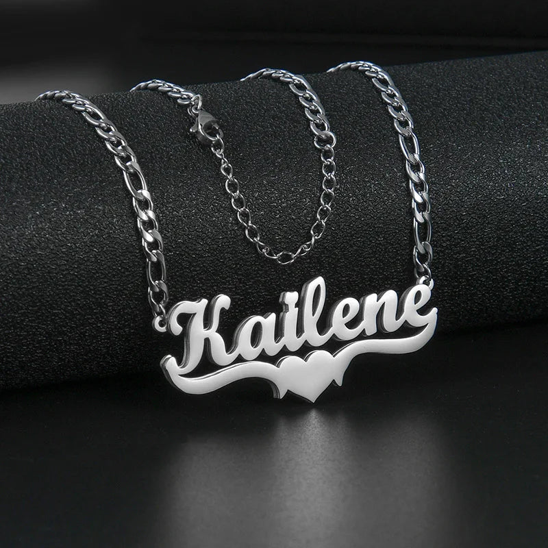Nextvance Necklaces Stainless Steel Personalized Heart Double Mezzanine Pendant