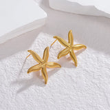 Starfish Sea Stud Earrings Stainless Steel Jewelry