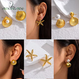 Starfish Sea Stud Earrings Stainless Steel Jewelry