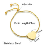 Nextvance Heart Photo Pendant Bracelet Stainless Steel Engraved ID Tag Bangle