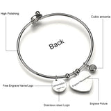 Heart Infinite Map Feather Bangles Women Personalized Bracelets