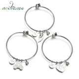 Heart Infinite Map Feather Bangles Women Personalized Bracelets