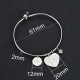 Heart Infinite Map Feather Bangles Women Personalized Bracelets