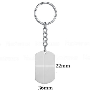 Personalized Stainless Steel Key Chain Engraved Photo Text Name Plate