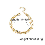 Stainless Steel Cross Bracelet with Zirconia, Women's Double Layer Jewelry