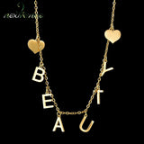 Nextvance Name Necklace Stainless Steel Two Heart Pendant Chain Necklaces