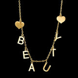Nextvance Name Necklace Stainless Steel Two Heart Pendant Chain Necklaces
