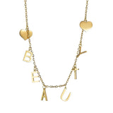 Nextvance Name Necklace Stainless Steel Two Heart Pendant Chain Necklaces