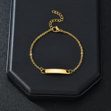 Engraving Baby Nameplate Bracelet Stainless Steel Kids Blessing