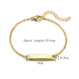 Engraving Baby Nameplate Bracelet Stainless Steel Kids Blessing