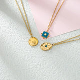 Stainless Steel Necklace Cross Sun Pendant Necklaces for Women