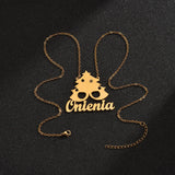 Custom Name Necklace Mirror Christmas Choker Pendant Jewelry