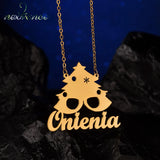 Custom Name Necklace Mirror Christmas Choker Pendant Jewelry