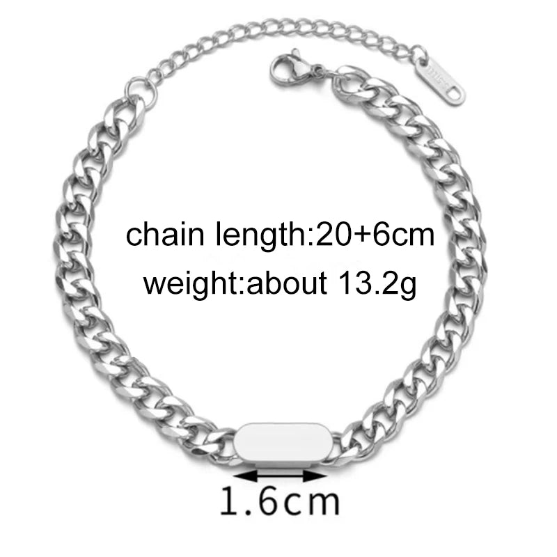 Stainless Steel Bracelet with Heart Star Foot Moon Charm