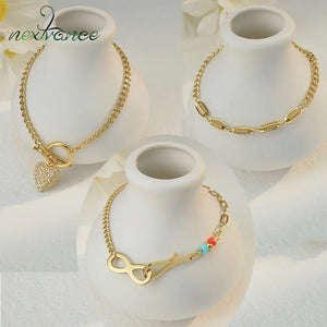 Cuban Chain Heart Infinity Bracelet