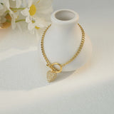Cuban Chain Heart Infinity Bracelet