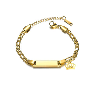 Personalized Baby Bracelet Engraved Stainless Steel Chain Bracelet