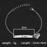 Personalized Baby Bracelet Engraved Stainless Steel Chain Bracelet