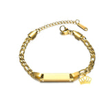 Personalized Baby Bracelet Engraved Stainless Steel Chain Bracelet