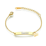 Personalized Baby Bracelet Engraved Stainless Steel Chain Bracelet