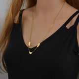 Engraved NamePlate Stainless Steel Pendant Choker Necklace for Women