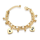 Customize Letter Symbol Chain Heart Bracelets Stainless Steel