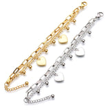 Customize Letter Symbol Chain Heart Bracelets Stainless Steel