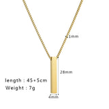 Personalized Engrave Name Words Pendant Necklace Chain - Box Necklaces for Women