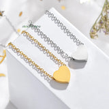 Personalized Engrave Name Date Necklace Heart Necklaces Stainless Steel