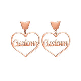 Personalized Heart & Butterfly Earrings Stainless Steel Name Gift